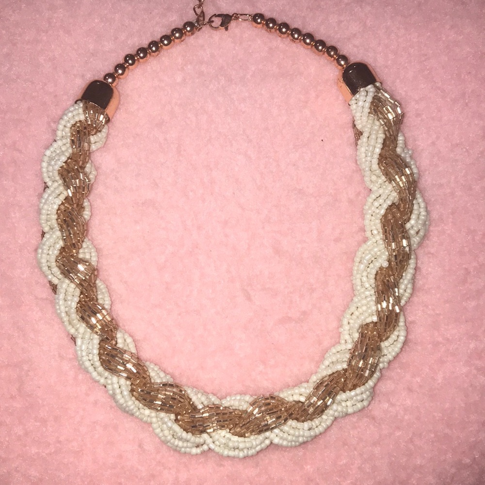 Beaded Braided statement necklace (used)